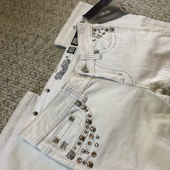 Miss Me White Stretch Bootcut Jeans - Picture 4 of 7